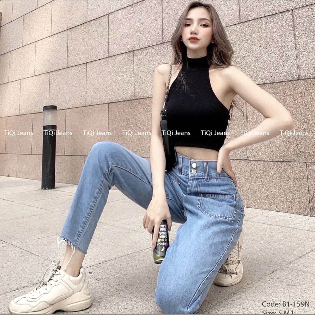 Quần Baggy Jean Túi Ngược PEONYB Nữ [FREESHIP] 🌸 Jeans cạp cao bản to, culottes bò rách ống cá tính Ulzzang HOT 🌸