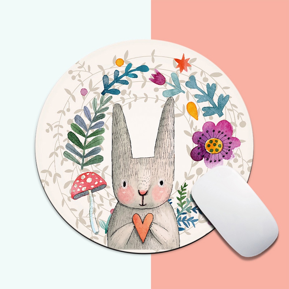 Tấm lót chuột hình tròn 20cm họa tiết hoạt hình dễ thương tiện dụng