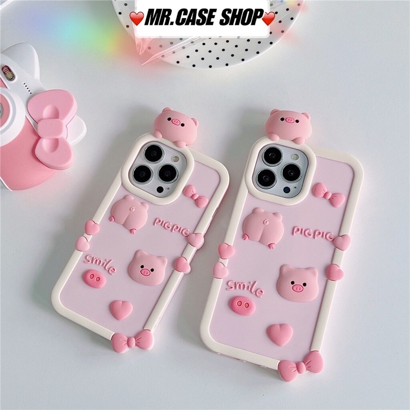 [ Hàng hot ] Ốp lưng điện thoại silion hình chú heo Hồng dành cho ip 7p/8p/x/xsm/11/11pm/12/12pm/13/13p-Mr.Cáe