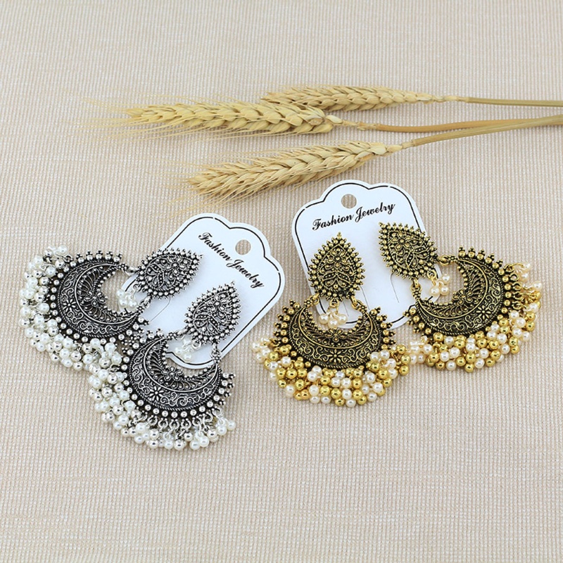 Khuyên Tai Dáng Dài Hình Chim Công Bollywood Kundan Jhumka Jhumki Phong Cách Dân Tộc Thời Trang Charms