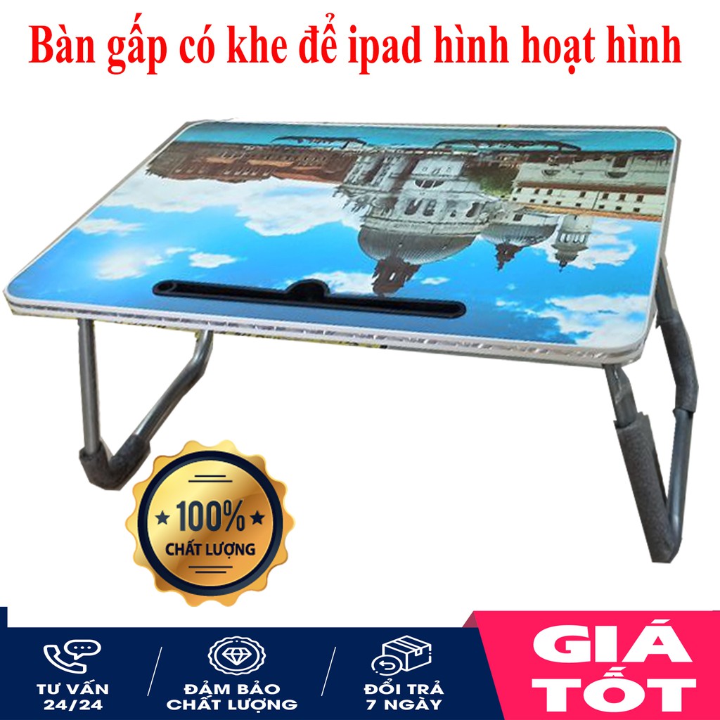 Bàn gấp gọn có khe để ipad hàng xịn - bàn học mini