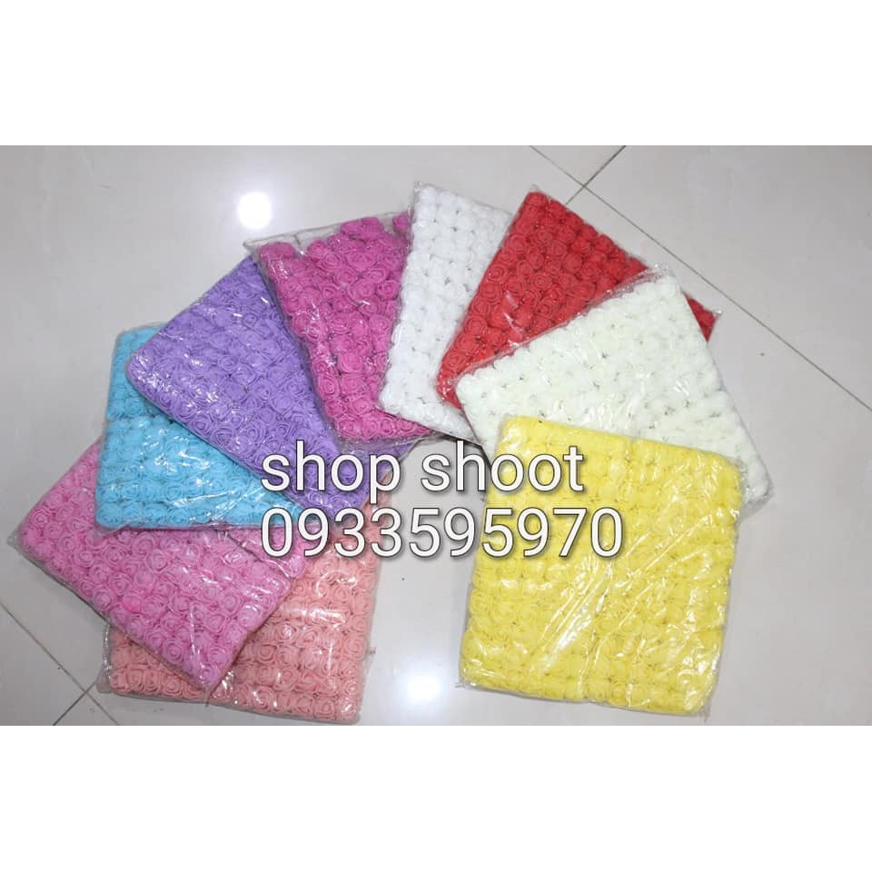 Hoa xốp 2,5cm dán gấu làm vòng đội đầu