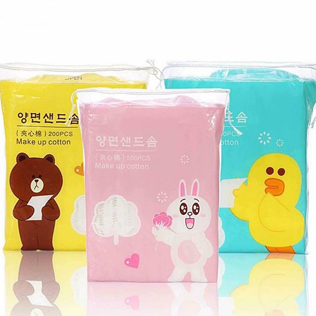 Bông tẩy trang cotton YILINGMENG 200 miếng / gói từ Hàn Quốc - GIÁ KHUYẾN MẠI