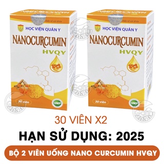 Bộ 2 hộp viên uống nano curcumin Học Viện Quân Y 30 viên x2 giảm đau viêm loét dạ dày tá tràng Học Viện Quân Y Việt Nam