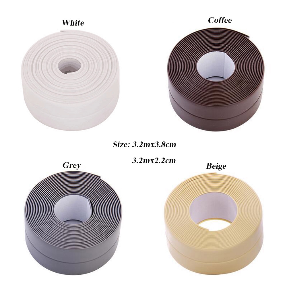 Băng dính chất liệu nhựa PVC kích thước 3.2mx3.8cm / 3.2mx2.2cm dùng dán bồn tắm bếp chống thấm nước tiện dụng