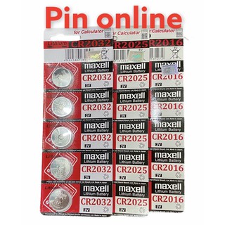 Vỉ 5 viên pin cr 2016/2025/2032 maxell lithium 3v made in japan