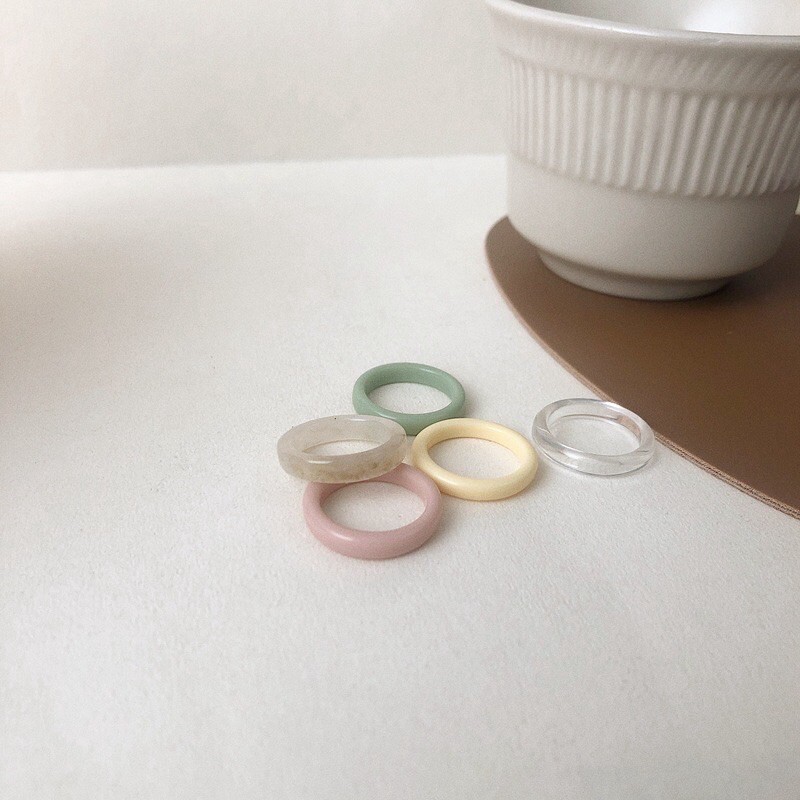 Candy Rings Nhẫn Nhựa Bản Trung Màu Sắc