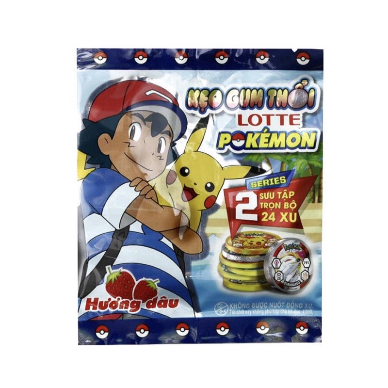 Kẹo Gum Thổi Lotte Pokemon Hương Dâu 6.4G