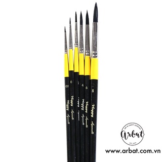 [ARBAT] Cọ vẽ màu nước đầu tròn Happy Pro