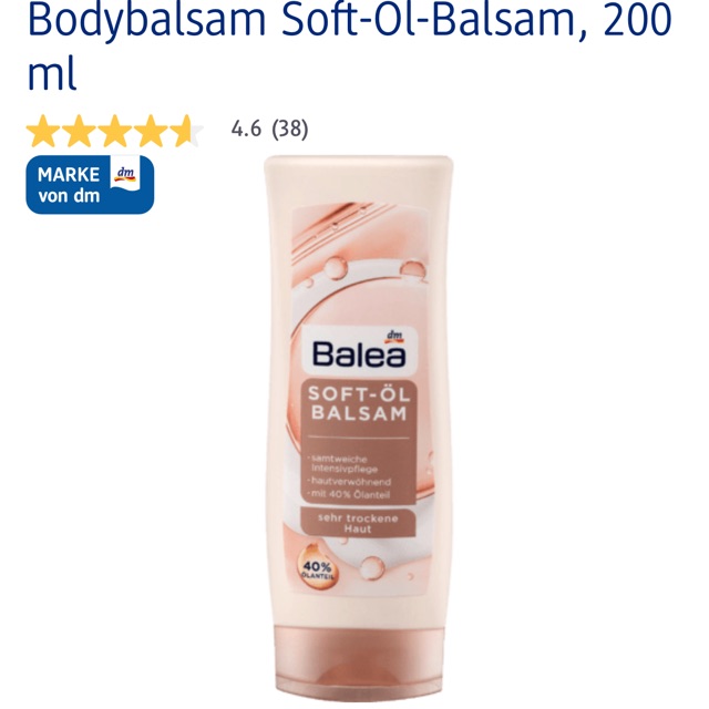 Serum dưỡng thể Balea Soft oil Balsam