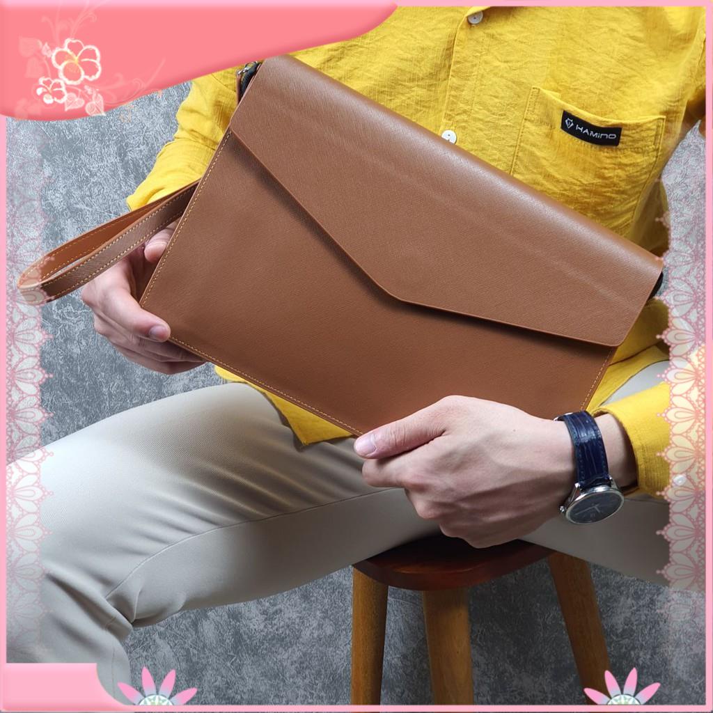 [Giảm giá thần tốc] [Da thật] [Freeship] Clutch cầm tay nam nữ da Safiano CL123LEA - 100% da bò thật, BH 3 năm | BigBuy360 - bigbuy360.vn