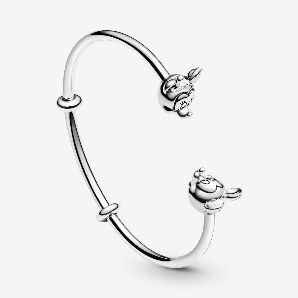 Vòng Tay Hạt Hở Hình Chuột Mickey/Minnie Bằng Bạc Sterling
