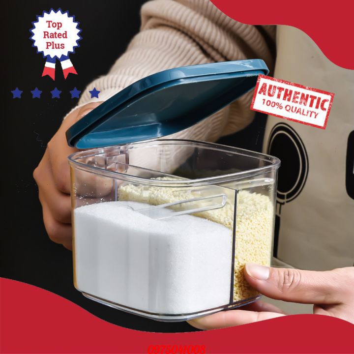 [ Siêu Rẻ] Hộp đựng gia vị 2 ngăn siêu tiện lợi