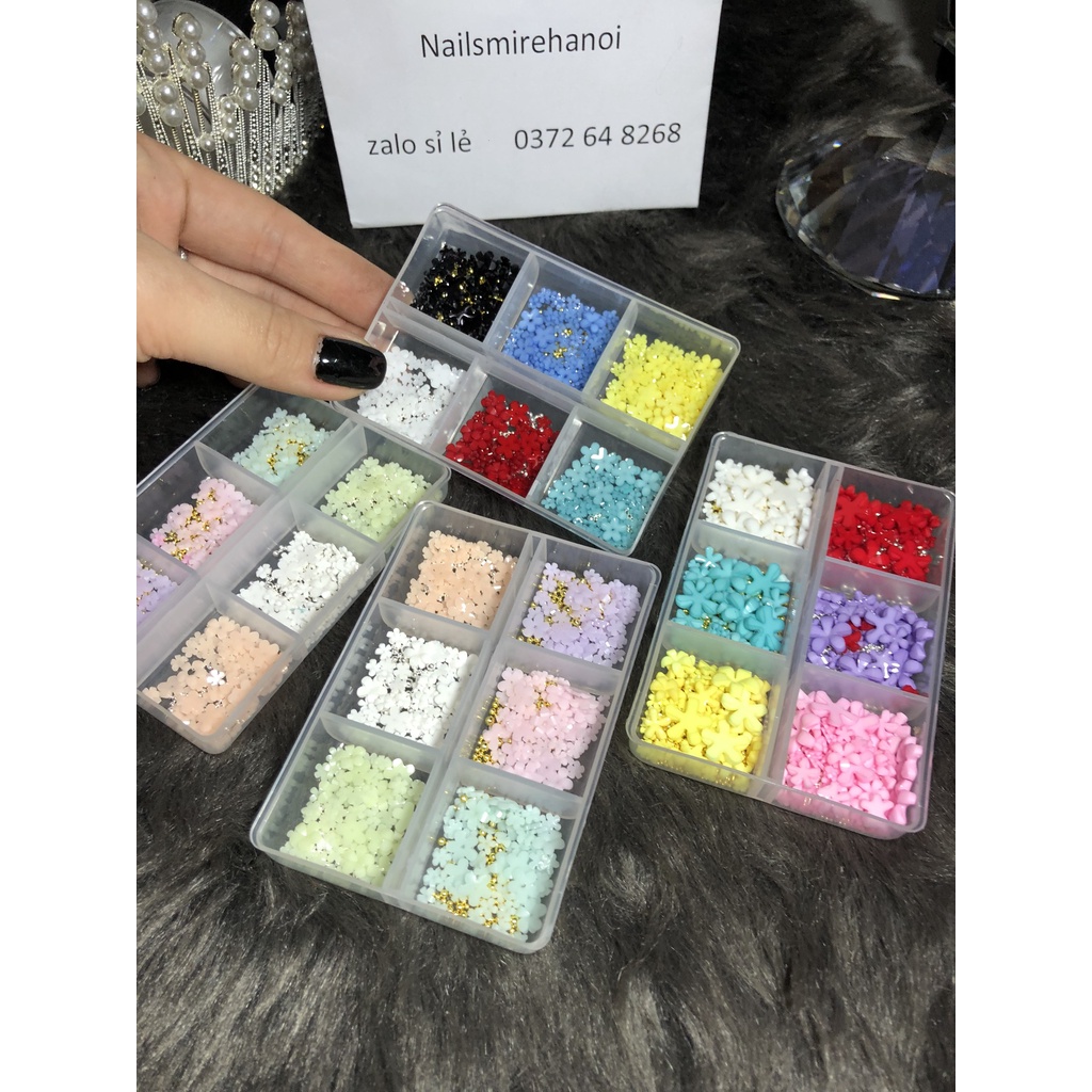 khay hoa nhí mix màu 6 ô ( miễn ship )
