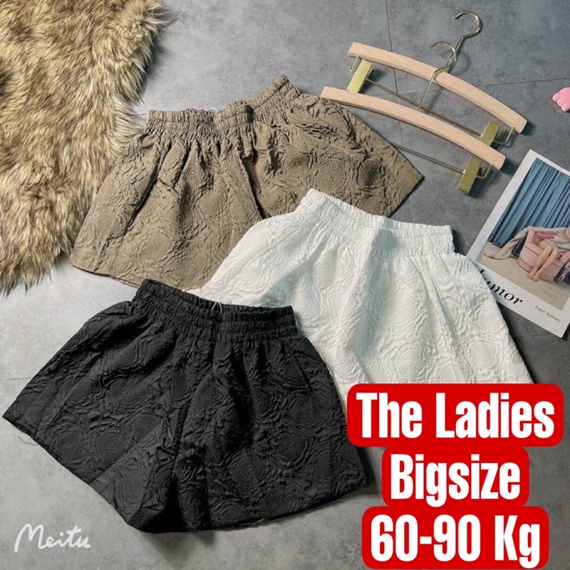 Quần sooc phồng Bigsize vân hoa nổi (60-90kg) MS89 | BigBuy360 - bigbuy360.vn