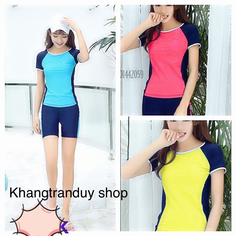 Bộ bơi kín đáo tay ngắn và tay dài quần lửng tới 35-90kg(nhắn tin chọn màu)