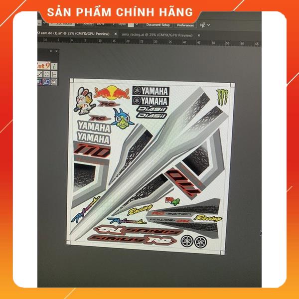 Tem sirius 110 đen xám đỏ 2022 cao cấp - không bay màu