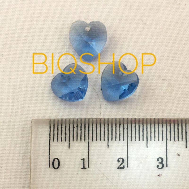 Swarovski Trái Tim Pha Lê Màu Bạc / Trắng 10mm 1 Lỗ Xinh Xắn