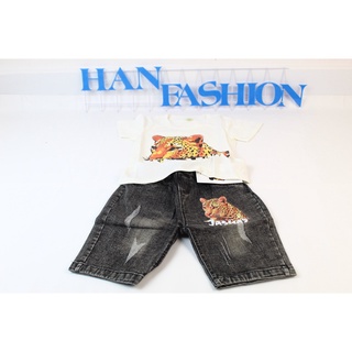 Set quần jean áo thun mãnh hổ