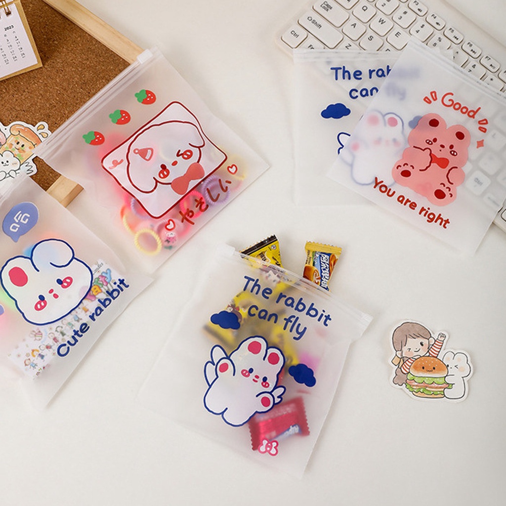 Túi zip khóa lụa đựng phụ kiện DABU hình dễ thương 4 mẫu