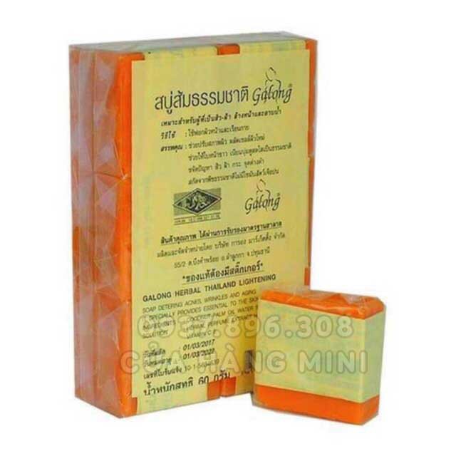 【Cực Rẻ】Lốc 12 Cục Xà Phòng Cam Nghệ Galong Herbal Thailand Lightenning Chuẩn Thái Lan