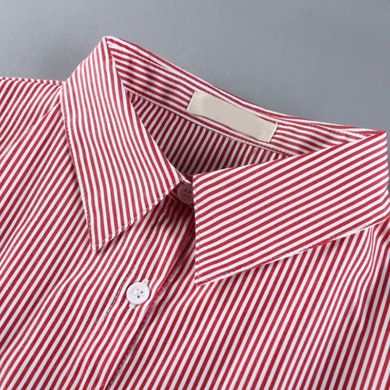 Áo Croptop Giả Vest Không Tay In Họa Tiết Kẻ Sọc Dọc Phối Nút Có Thể Tháo Rời Cho Nữ