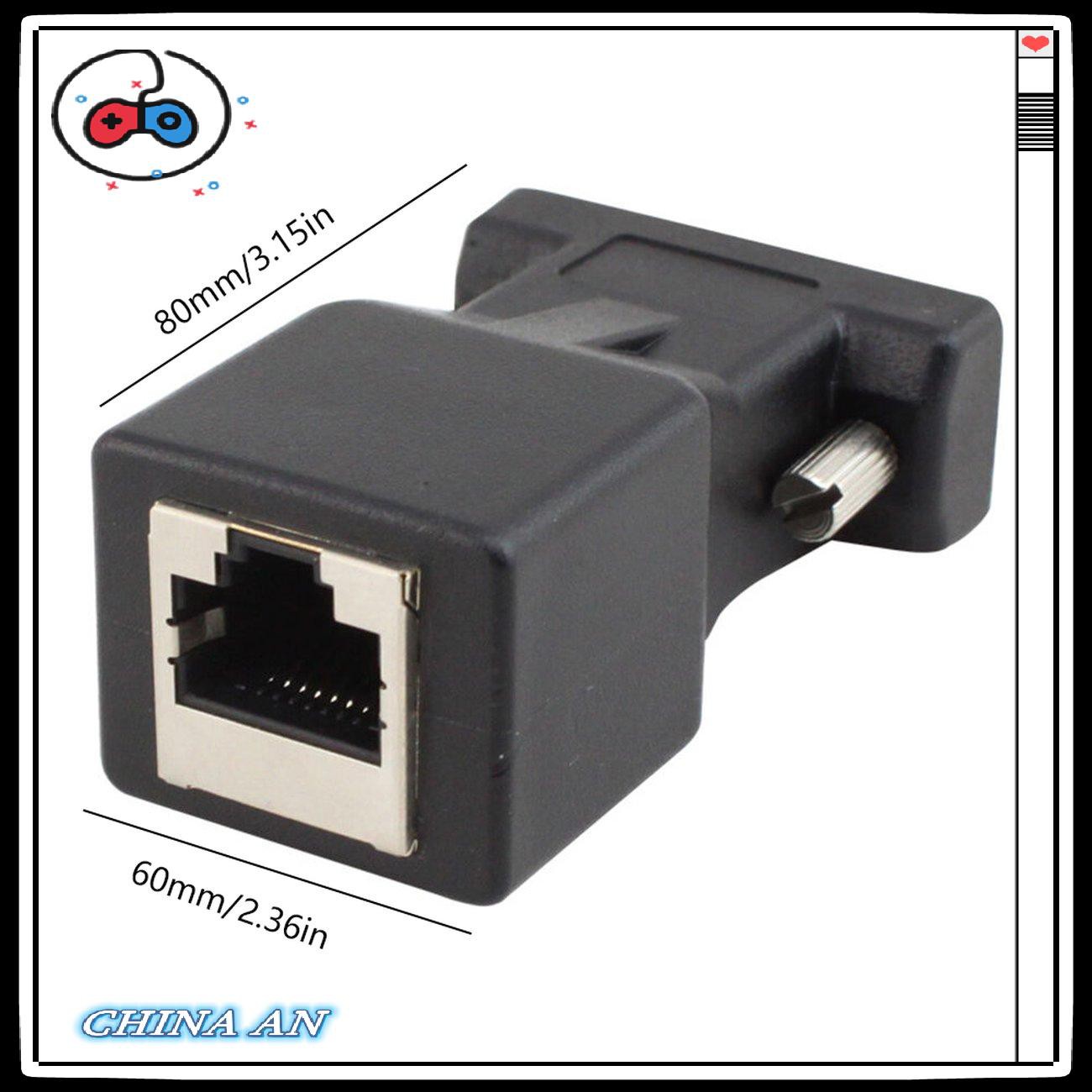 ⚡Hot sản phẩm/Ethernet VGA Male Female To RJ45 15 Pin Network Adapter Connector LAN Extender