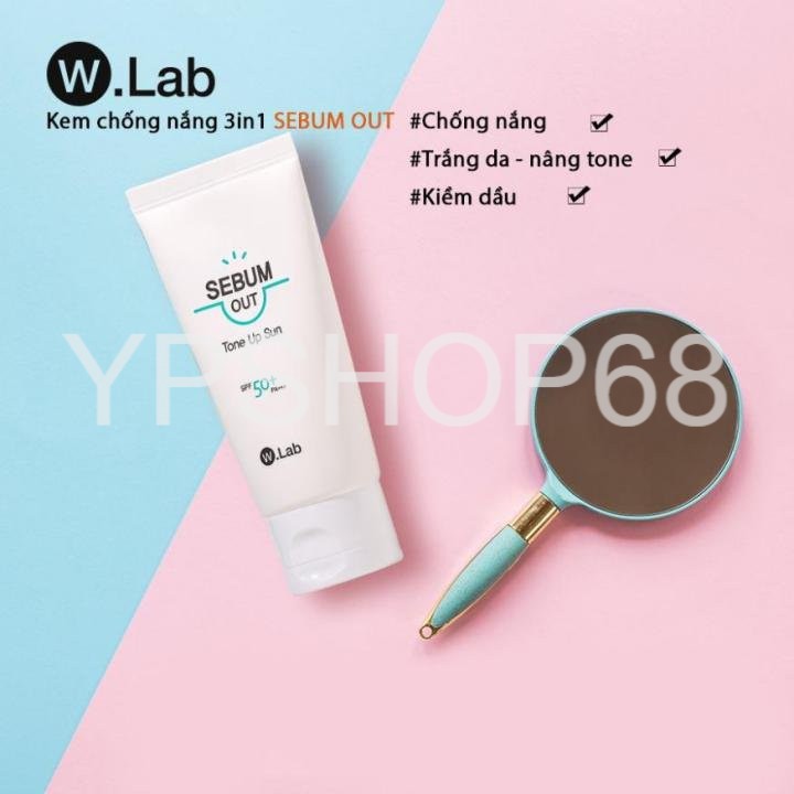 Kem chống nắng trắng da kiềm dầu W.lab Sebum out SPF50 PA +++Hàn Quốc 50ml