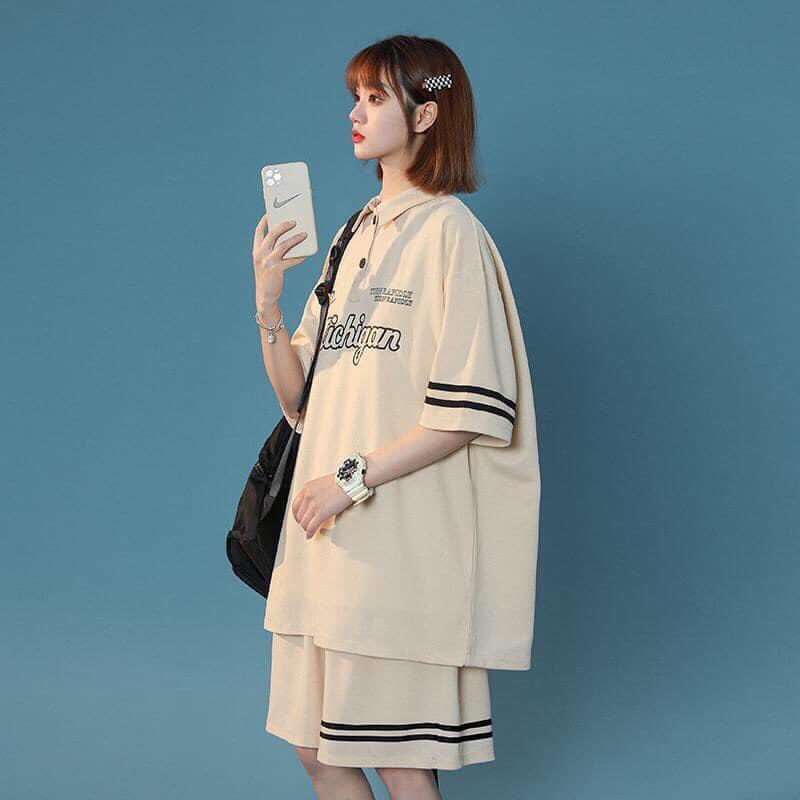 Bộ Đùi Nam Nữ Form Rộng Hàn Quốc Michigan- Bộ Đùi Tay Lỡ  Dày Mịn Thoáng Mát Thiết Kế  Kiểu Dáng Năng Động