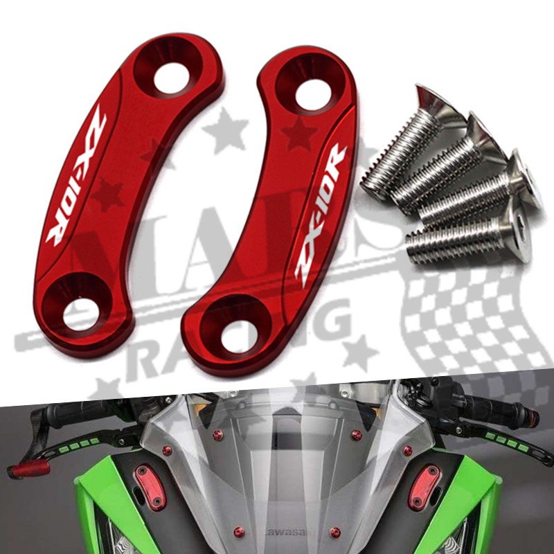 Kính chắn gió xe máy Kính chắn gió Gương lỗ Nắp đậy gương điều khiển cho KAWASAKI ZX-10R ZX 10R ZX10