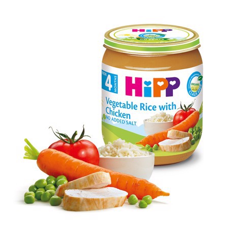 Dinh dưỡng đóng lọ ăn dặm Thịt gà, Cơm nhuyễn, Rau tổng hợp 125g (dành cho trẻ từ 4 tháng tuổi)