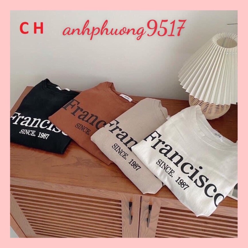 Áo thun FranciTay Lỡ Dáng Rộng Oversize KuteUnisex chất cotton mềm mịnPhong cách Thể thao