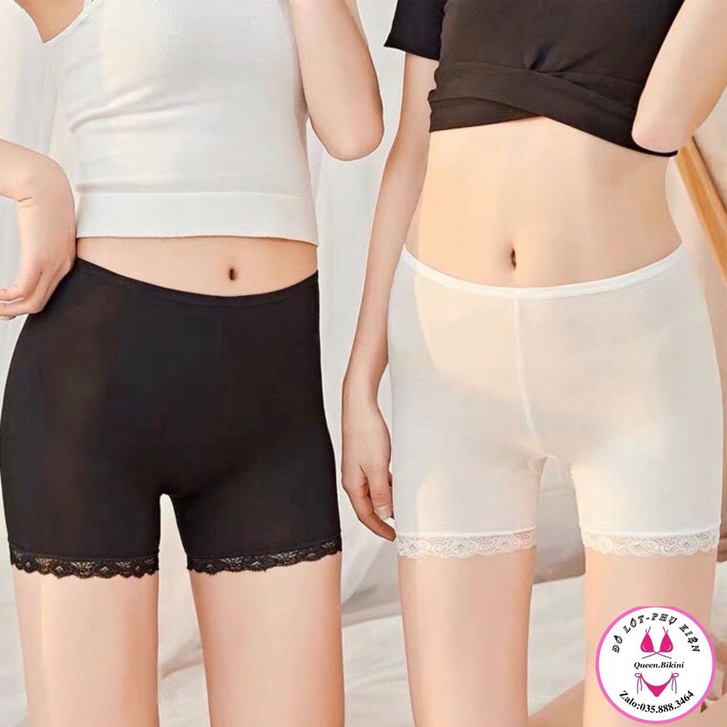 Quần mặc trong váy,quần lót bảo hộ chất thun lạnh mềm mại thoáng khí phối viền ren siêu xinh