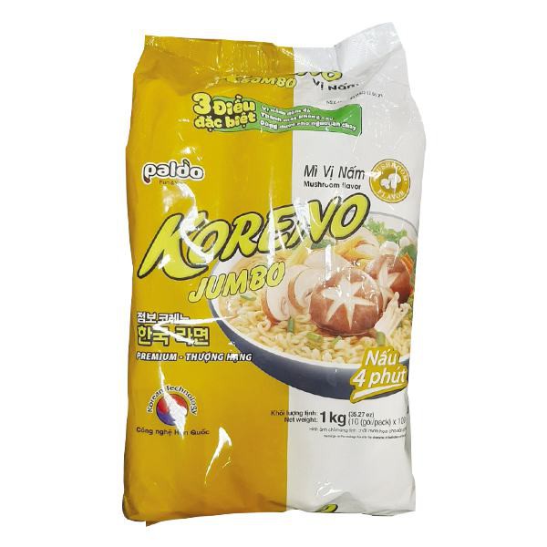 E - Mì Koreno Jumbo Vị Nấm 10 Gói*100G