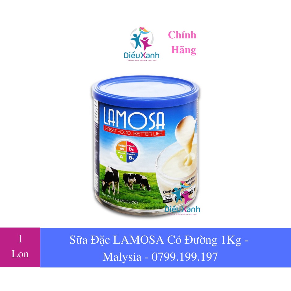 Sữa Đặc Có Đường Cao Cấp LAMOSA Lon 1Kg - Kem Đặc Có Đường Lon 1Kg