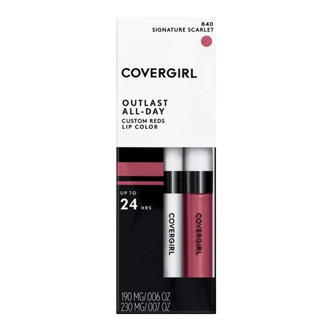 Set son dưỡng + son kem Covergirl Outlast All-Day Lip Color With Topcoat USA