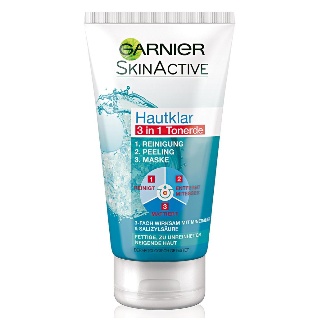 Sữa rửa mặt Garnier Skinactive 3in1 Tonerde của Đức