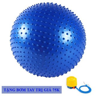 BÓNG TẬP YOGA GAI 65CM TẶNG BƠM ( XANH NAVI)