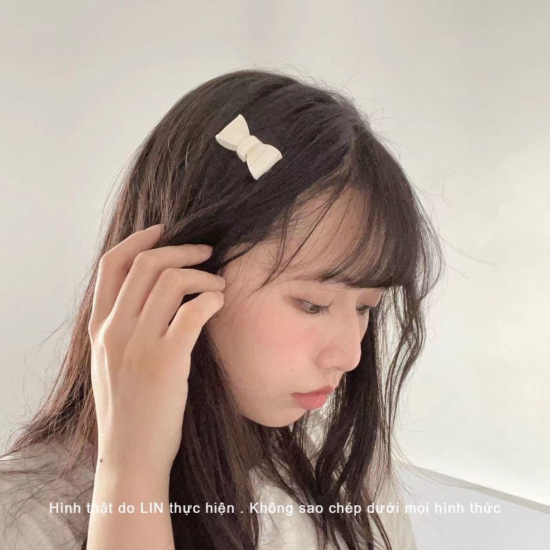 Cột Tóc Kẹp Tóc Nhựa Hình Nơ Màu Cafe LIN