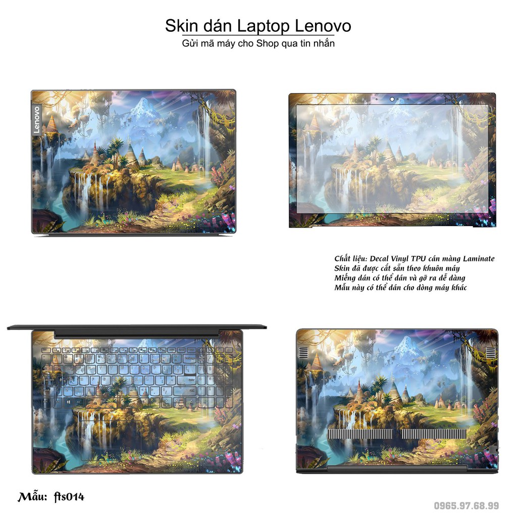 Skin dán Laptop Lenovo in hình Fantasy (inbox mã máy cho Shop)