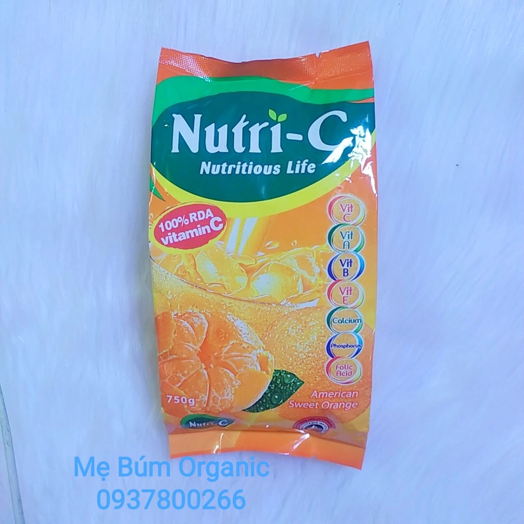 [ HCM Giao Hỏa Tốc] Bột Cam Hòa Tan Nutri-C  750g. Tăng Cường Sức Đề Kháng.