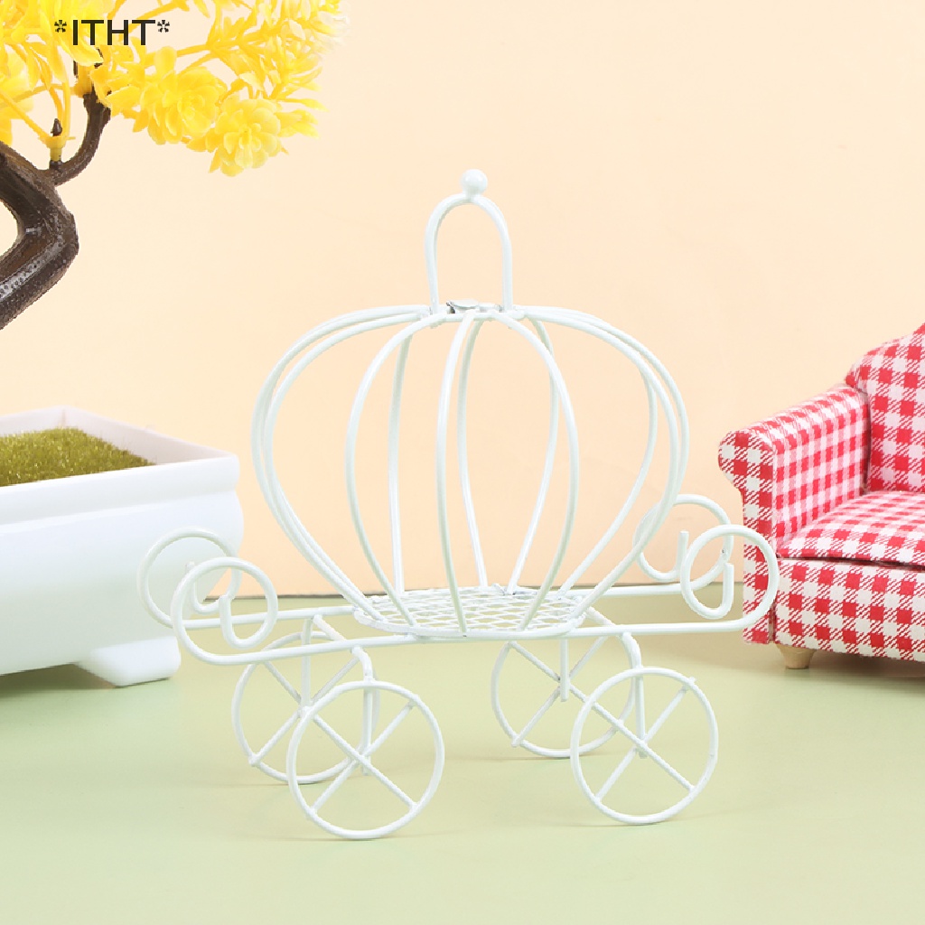 [ITHT] Hộp Đựng Kẹo Hình Xe Đẩy Bí Ngô Bằng Kim Loại Màu Vàng Sáng Tạo