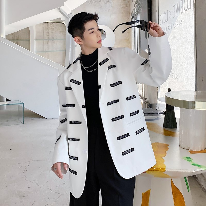 Áo khoác blazer nam nữ Unisex form suông dáng dài màu trắng phong cách trẻ trung thời trang cá tính M133HD | BigBuy360 - bigbuy360.vn