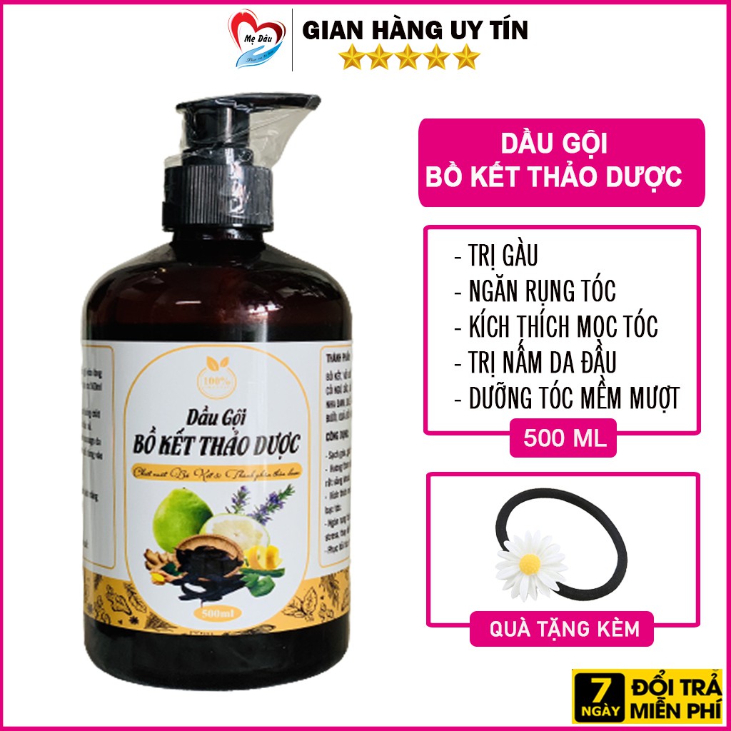 Dầu Gội Ngăn Rụng Tóc, Dầu Gội Thảo Dược Bồ Kết 500 ml, Giúp Giảm Rụng Tóc, Ngăn Gàu, Kích Thích Mọc Tóc - Mẹ Dâu