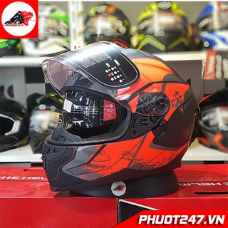 Nón bảo hiểm fullface Yohe 967 - Đen xám cam