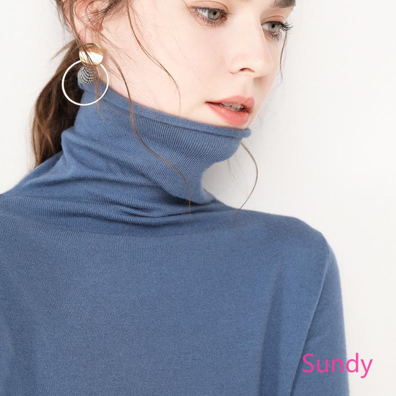 Áo thun cổ lọ thời trang nữ màu trơn