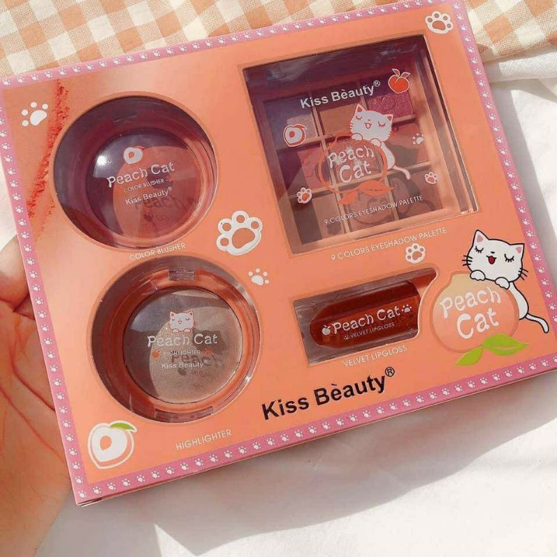 Set trang điểm cá nhân Kiss Beauty Peach Cat 4in1, bộ trang điểm cá nhân | BigBuy360 - bigbuy360.vn