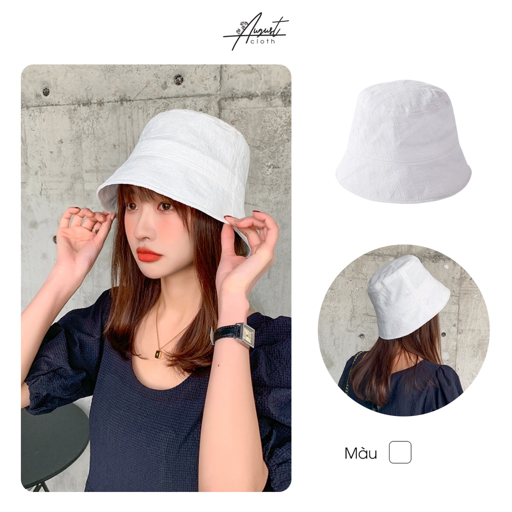 Mũ/ nón bucket denim đan chéo phong cách Hàn Quốc