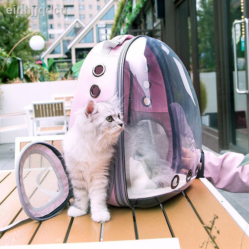 ㍿❒Túi con mèo đi ra ngoài ba lô không gian bao bì vật nuôi xách tay trong suốt