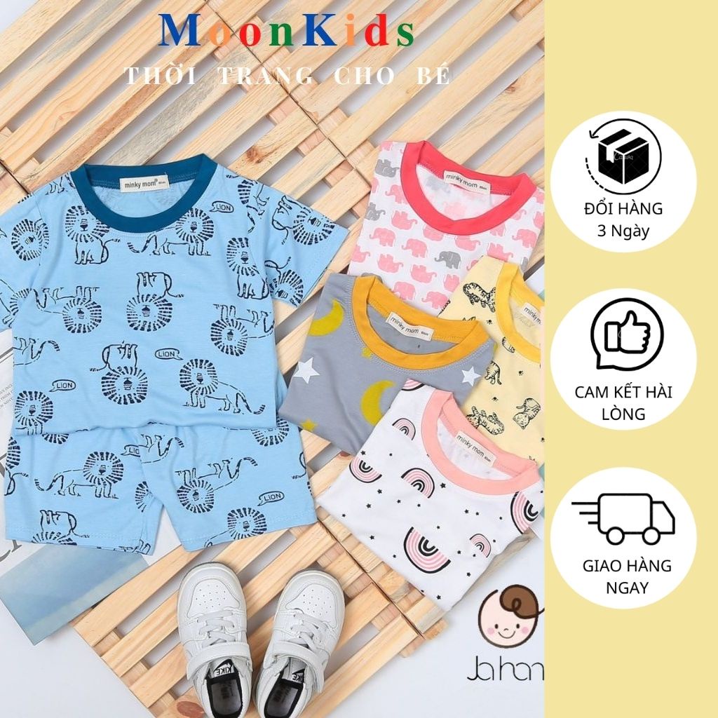 Quần Áo Trẻ EmThun Lạnh 100%Bộ Cộc Tay Cho bé Siêu Họa Tiết Thổ Dân Cực,minky mom chính hãng cho bé 6-18kg